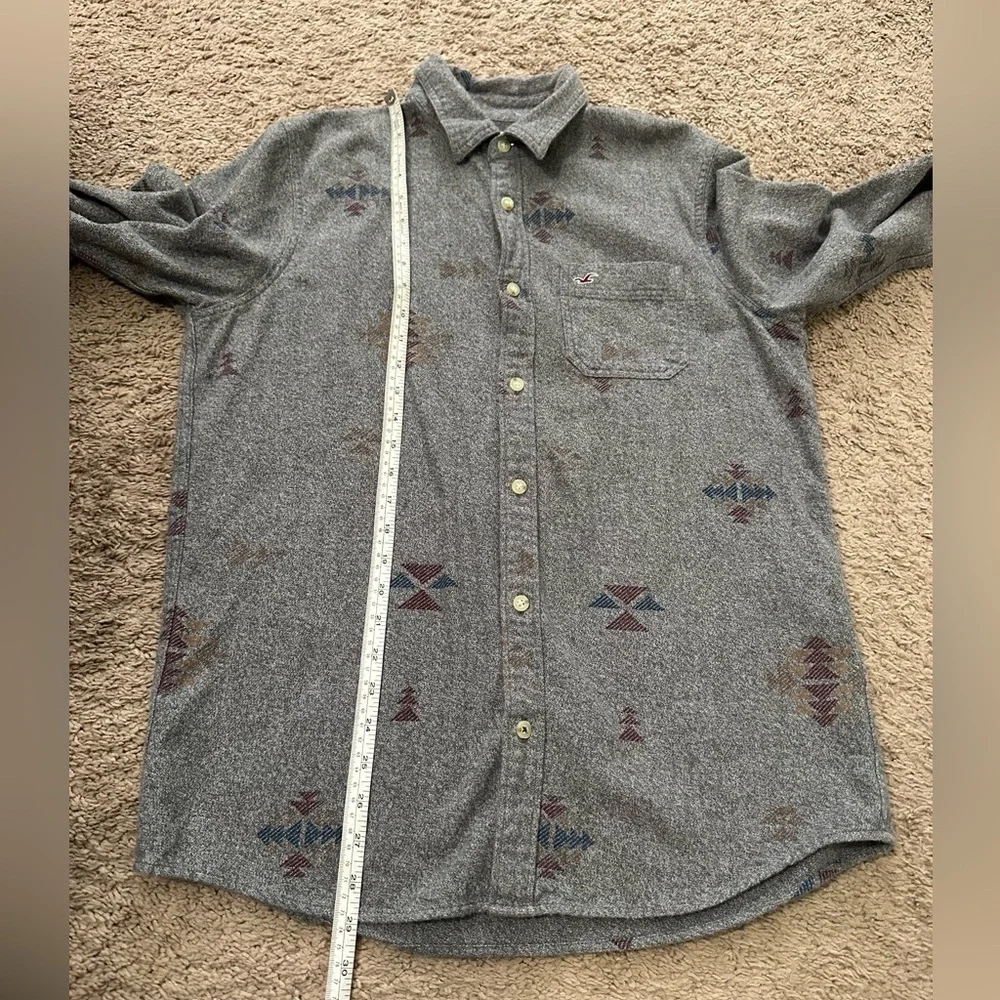 HOLLISTER Aztec Mens L Heavy Flannel Long Sleeve Button-Up Shirt